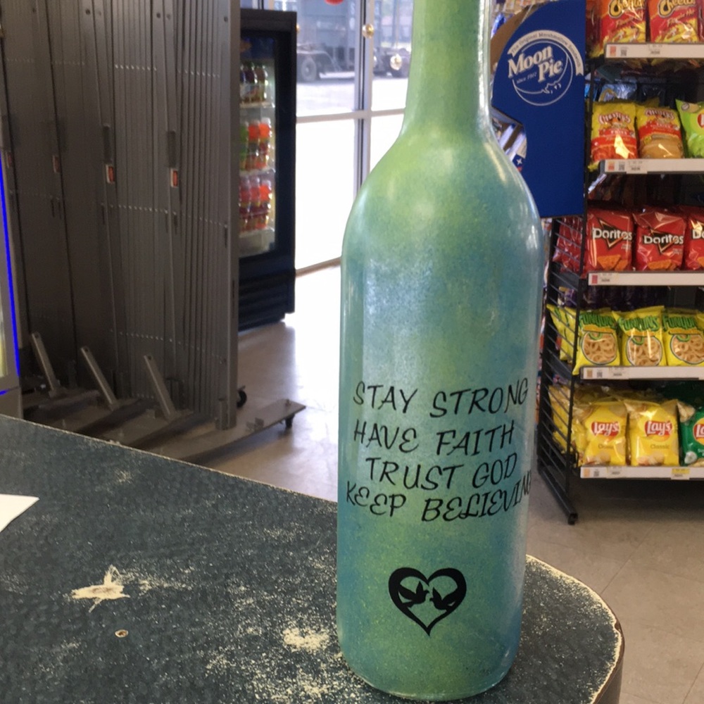 Lighted decorated bottle